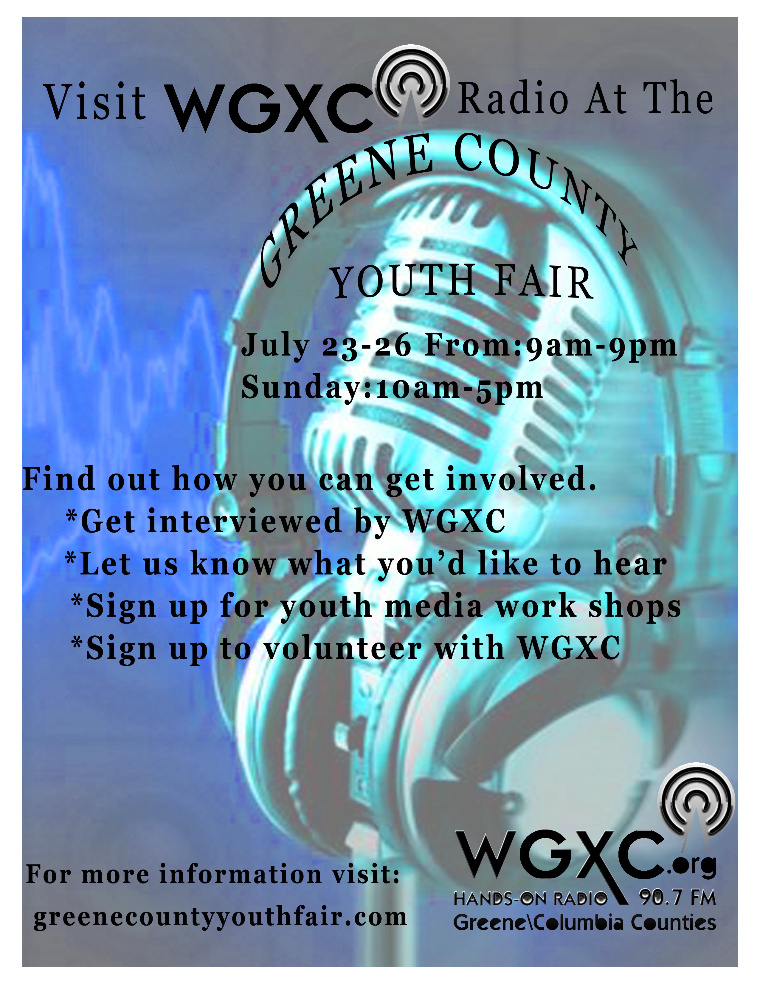 WGXC flyer for Greene County Youth Fair
