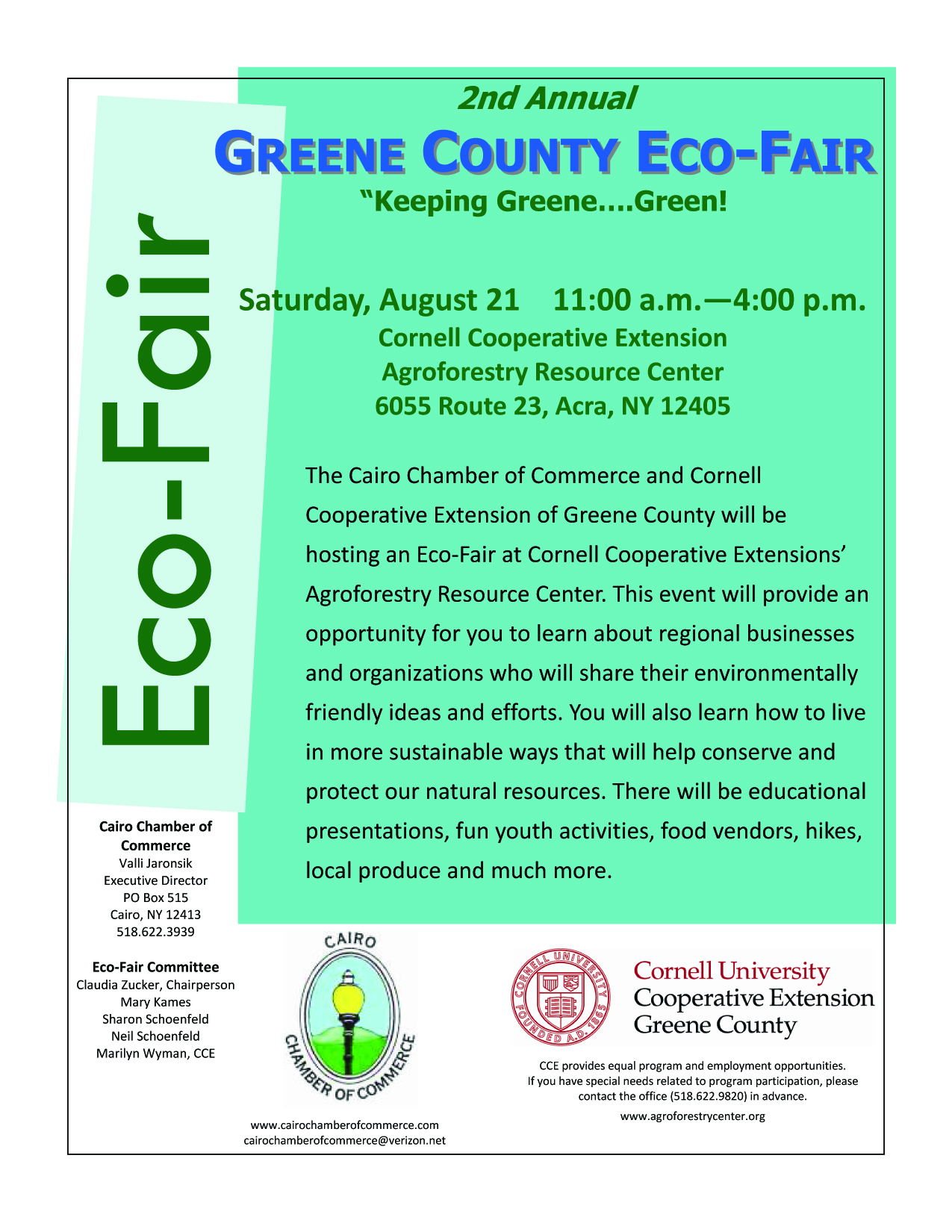 Second Greene County Eco-Fair flyer.