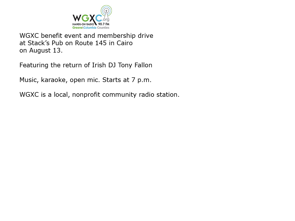 WGXC Fundraiser at Stack's Pub in Cairo with DJ Tony Fallon.