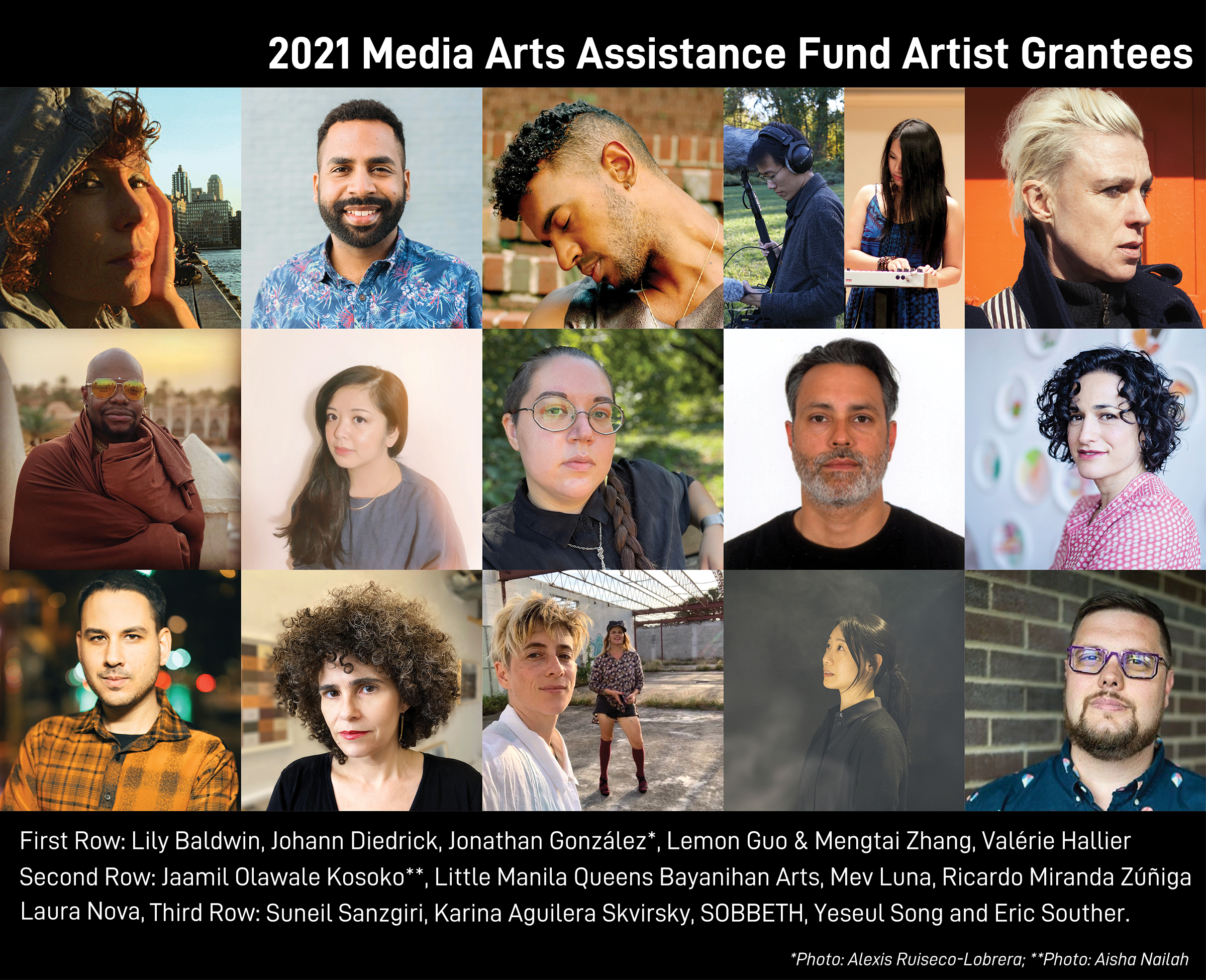 Media Arts Assistance Fund for Artists 2021 Grantee Portraits