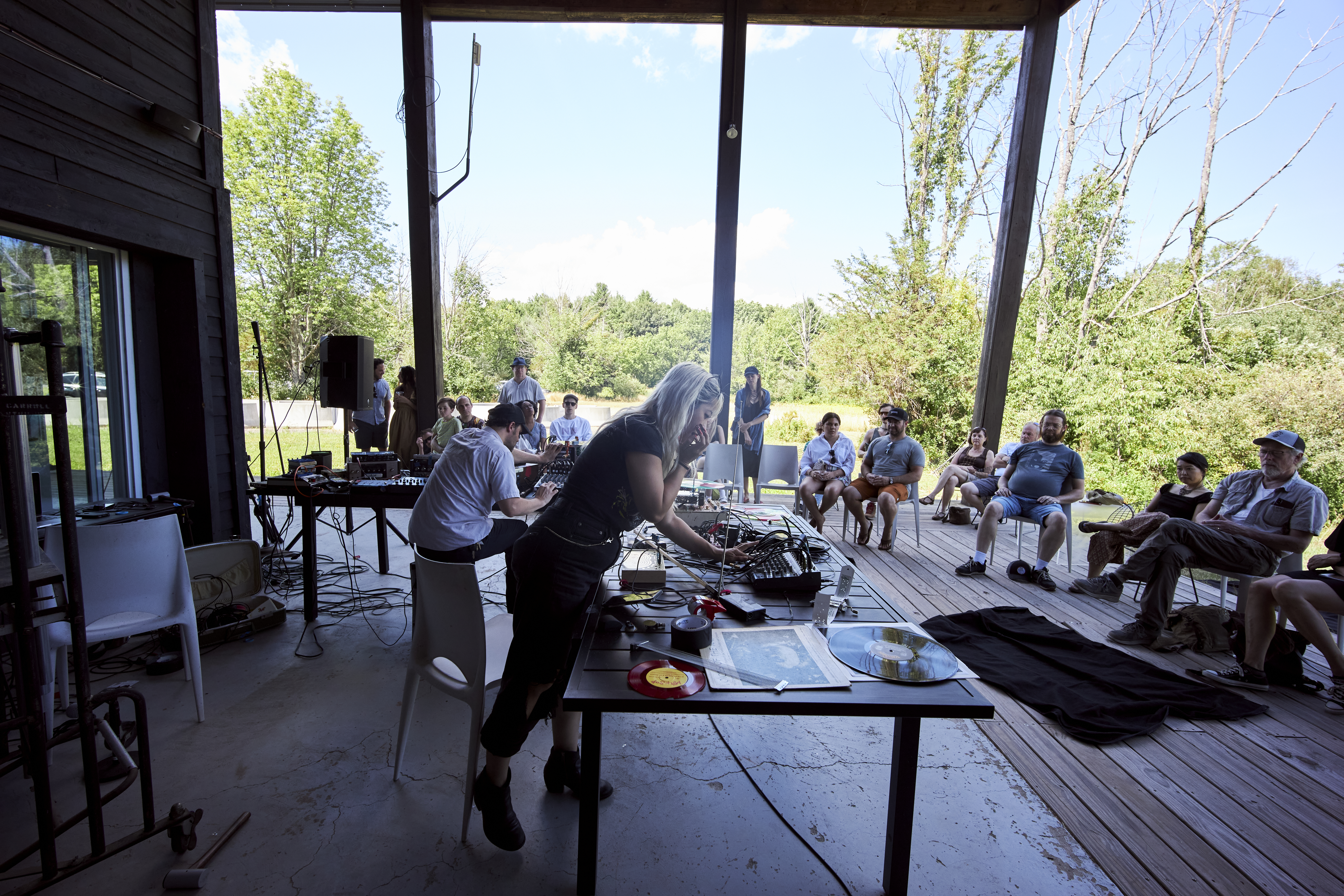 Aaron Dilloway and Victoria Shen perform during Upstate Art Weekend at Wave Farm (4)