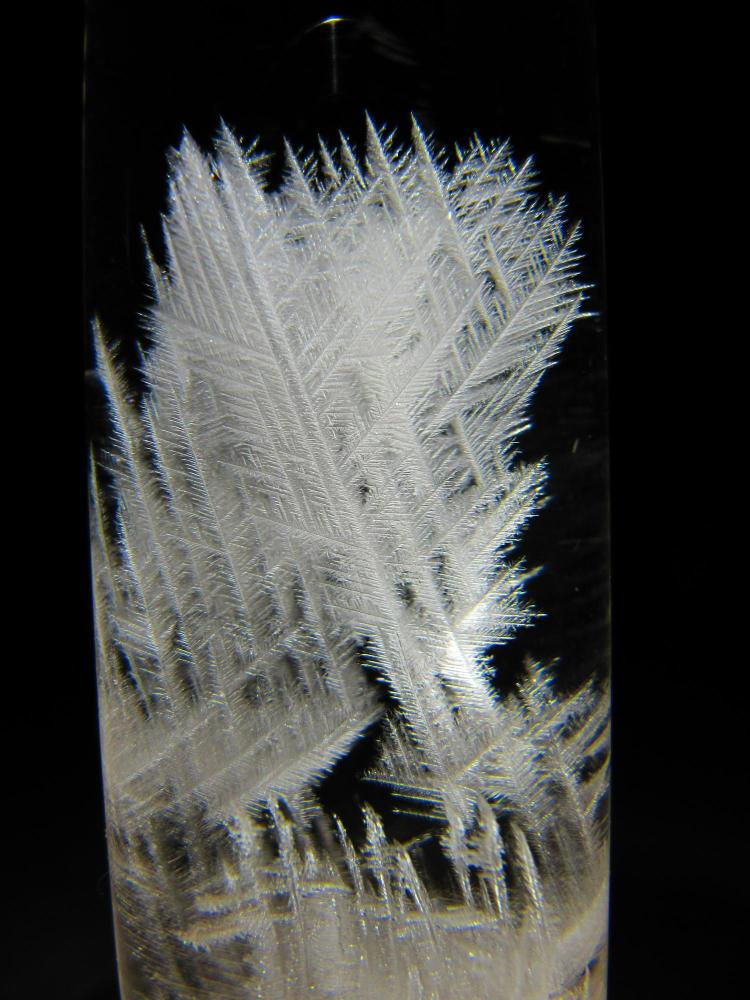 Crystallization in a FitzRoy storm glass.
