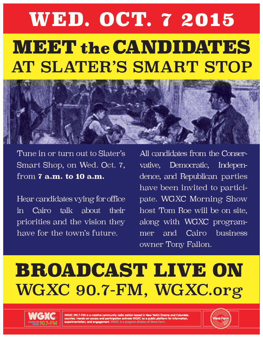 Meet the Candidates at Slater's Smart Stop Flier